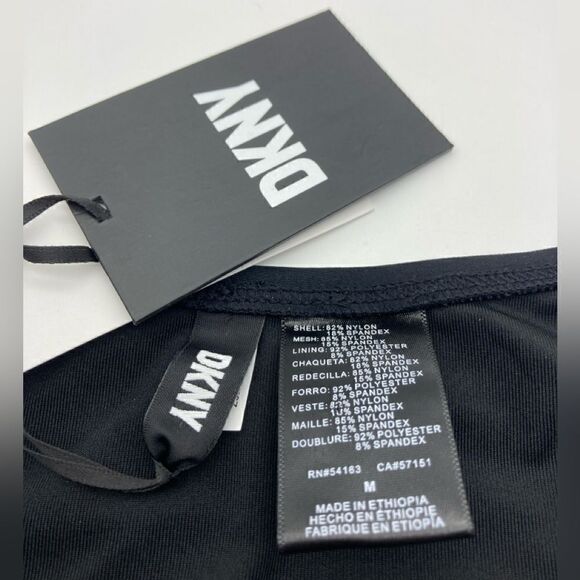 NWT DKNY Black One-Piece Swimsuit Size M/10 - Picture 8 of 12